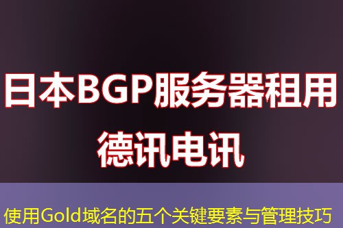 使用Gold域名的五個關(guān)鍵要素與管理技巧