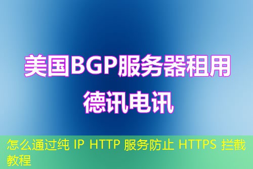 怎么通過(guò)純 IP HTTP 服務(wù)防止 HTTPS 攔截教程