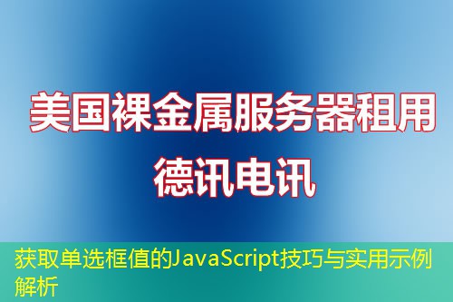 獲取單選框值的JavaScript技巧與實用示例解析